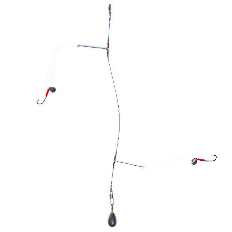 Fully Rigged Bottom Rig with Bait Holder Hooks